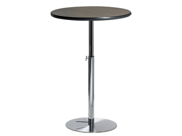 CEBT-017 | 30" Round Bar Table w/ Madison Gray Acajou Top and  Hydraulic Base -- Trade Show Furniture Rental
